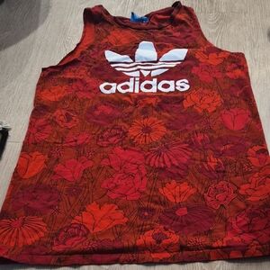Adidas Red and White Floral Dress